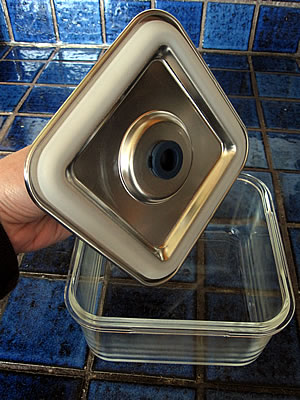airtight glass food storage container