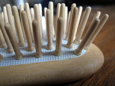 natural wood hairbrush with wood bristles