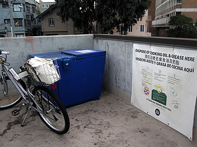 Oakland Whole Foods grease recycling station