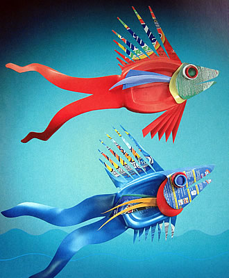 David Edgar plastic fish art